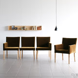 1人掛けチェアー ダイニングチェアー | JOY Mサイズ 肘なしタイプ モケット生地 ナチュラル脚 1脚