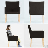 ダイニングチェア イス チェア | JOY Mサイズ 両肘タイプ 合皮生地 ナチュラル脚 1脚