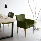 ダイニングチェア イス チェア | JOY Mサイズ 両肘タイプ 合皮生地 ナチュラル脚 1脚