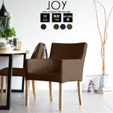 ダイニングチェア イス チェア | JOY Mサイズ 両肘タイプ 合皮生地 ナチュラル脚 1脚