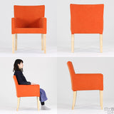 リビングチェア 椅子 チェア | JOY Mサイズ 両肘タイプ ソフィア生地 ナチュラル脚 1脚