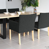 ダイニングチェア 食卓椅子 | JOY Mサイズ 両肘タイプ NS-7生地 ナチュラル脚 1脚