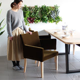 食卓椅子 ソファー | JOY Mサイズ 右肘タイプ モケット生地 ナチュラル脚 1脚