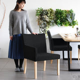 ドレッサーチェア デスクチェア イス | JOY Mサイズ 右肘タイプ NS-7生地 ナチュラル脚 1脚