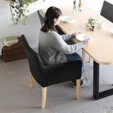 ドレッサーチェア デスクチェア イス | JOY Mサイズ 右肘タイプ NS-7生地 ナチュラル脚 1脚