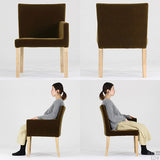 デスクチェアー ダイニングソファー | JOY Mサイズ 左肘タイプ モケット生地 ナチュラル脚 1脚