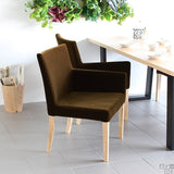 デスクチェアー ダイニングソファー | JOY Mサイズ 左肘タイプ モケット生地 ナチュラル脚 1脚