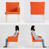 リビングチェア 1人掛け 食卓椅子 | JOY Mサイズ 左肘タイプ ソフィア生地 ナチュラル脚 1脚