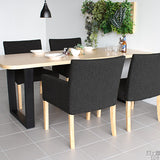 ダイニングチェア 1人掛けチェア 椅子 | JOY Mサイズ 左肘タイプ NS-7生地 ナチュラル脚 1脚