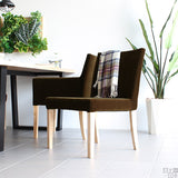 1人掛けチェアー ダイニングチェアー | JOY Mサイズ 肘なしタイプ モケット生地 ナチュラル脚 1脚