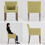 椅子 カフェ風 | JOY Sサイズ 両肘タイプ ブラウン脚 モケット生地