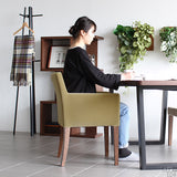 椅子 カフェ風 | JOY Sサイズ 両肘タイプ ブラウン脚 モケット生地