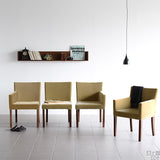 ダイニングチェアー カフェ風インテリア | JOY Sサイズ 左肘タイプ ブラウン脚 モダン生地