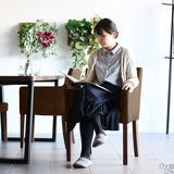 リビングチェア 北欧インテリア | JOY Sサイズ 両肘タイプ 合皮生地 ブラウン脚