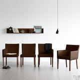 ワークチェア チェア カフェ風 | JOY Sサイズ 左肘タイプ 合皮生地 ブラウン脚