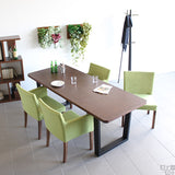 ダイニングチェア カフェ風インテリア | JOY Sサイズ 肘なしタイプ ソフィア生地 ブラウン脚