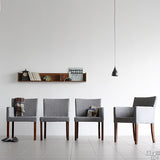 ダイニングチェア いす カフェ風インテリア | JOY Sサイズ 右肘タイプ NS-7 生地 ブラウン脚