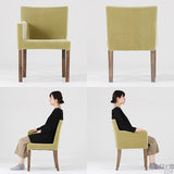 椅子 カフェ風 | JOY Sサイズ 右肘タイプ ブラウン脚 モケット生地