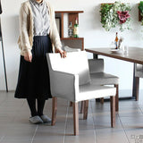 ダイニングチェア 食卓チェア 北欧風 | JOY Sサイズ 右肘タイプ 合皮生地 ブラウン脚