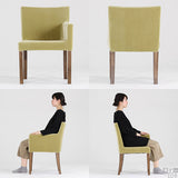 ダイニングチェアー カフェ風インテリア | JOY Sサイズ 左肘タイプ ブラウン脚 モケット生地