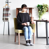 ダイニングチェアー カフェ風インテリア | JOY Sサイズ 左肘タイプ ブラウン脚 モケット生地