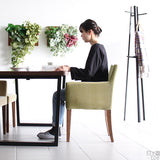 ダイニングチェアー カフェ風インテリア | JOY Sサイズ 左肘タイプ ブラウン脚 モケット生地