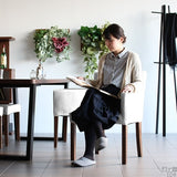 ワークチェア チェア カフェ風 | JOY Sサイズ 左肘タイプ 合皮生地 ブラウン脚