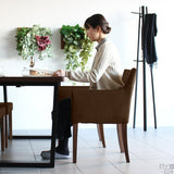 ワークチェア チェア カフェ風 | JOY Sサイズ 左肘タイプ 合皮生地 ブラウン脚