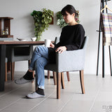 リビングチェア 北欧風 1人掛け | JOY Sサイズ 左肘タイプ NS-7 生地 ブラウン脚