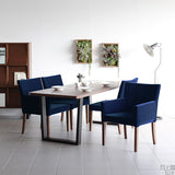 カフェチェアー ダイニングチェア | JOY Mサイズ 左肘タイプ モケット生地 ブラウン脚 1脚