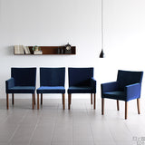 北欧 カフェチェア ダイニングソファー | JOY Mサイズ 肘なしタイプ モケット生地 ブラウン脚 1脚