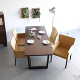 ダイニングチェア 1人掛け チェア | JOY Mサイズ 右肘タイプ ソフィア生地 ブラウン脚 1脚