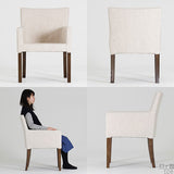 ダイニングチェア デスクチェア 椅子 | JOY Mサイズ 両肘タイプ NS-7生地 ブラウン脚 1脚