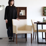 ダイニングチェア デスクチェア 椅子 | JOY Mサイズ 両肘タイプ NS-7生地 ブラウン脚 1脚