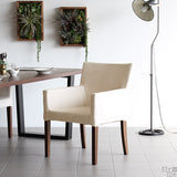 ダイニングチェア デスクチェア 椅子 | JOY Mサイズ 両肘タイプ NS-7生地 ブラウン脚 1脚