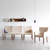 ダイニングチェア 食卓椅子 | JOY Mサイズ 左肘タイプ NS-7生地 ブラウン脚 1脚