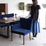 椅子 チェア ダイニング | JOY Mサイズ 右肘タイプ モケット生地 ブラウン脚 1脚