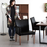 リビングチェア 食卓 椅子 | JOY Mサイズ 右肘タイプ 合皮生地 ブラウン脚 1脚