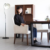 食卓チェア カフェ チェア | JOY Mサイズ 右肘タイプ NS-7生地 ブラウン脚 1脚