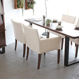 食卓チェア カフェ チェア | JOY Mサイズ 右肘タイプ NS-7生地 ブラウン脚 1脚