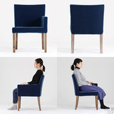 カフェチェアー ダイニングチェア | JOY Mサイズ 左肘タイプ モケット生地 ブラウン脚 1脚