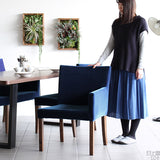 カフェチェアー ダイニングチェア | JOY Mサイズ 左肘タイプ モケット生地 ブラウン脚 1脚