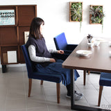 カフェチェアー ダイニングチェア | JOY Mサイズ 左肘タイプ モケット生地 ブラウン脚 1脚