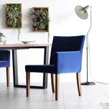 カフェチェアー ダイニングチェア | JOY Mサイズ 左肘タイプ モケット生地 ブラウン脚 1脚