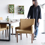 リビングチェア カフェ風 | JOY Mサイズ 左肘タイプ ソフィア生地 ブラウン脚 1脚