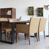 リビングチェア カフェ風 | JOY Mサイズ 左肘タイプ ソフィア生地 ブラウン脚 1脚