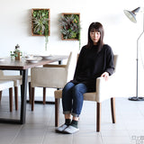 ダイニングチェア 食卓椅子 | JOY Mサイズ 左肘タイプ NS-7生地 ブラウン脚 1脚