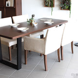 ダイニングチェア 食卓椅子 | JOY Mサイズ 左肘タイプ NS-7生地 ブラウン脚 1脚