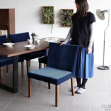 北欧 カフェチェア ダイニングソファー | JOY Mサイズ 肘なしタイプ モケット生地 ブラウン脚 1脚