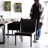 食卓チェア イス チェア | JOY Mサイズ 肘なしタイプ 合皮生地 ブラウン脚 1脚